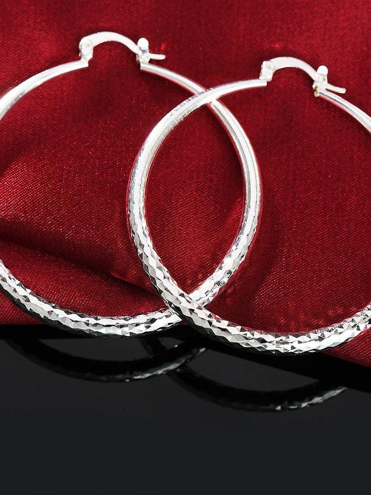 Women's 925 Sterling Silver Circle Hoop Earrings