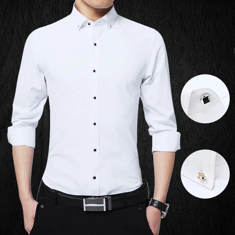 Men's Solid Blue Button-Down Shirt