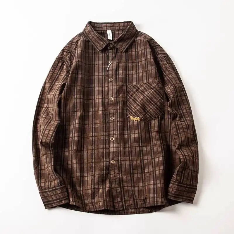 Men's Washed Cotton Plaid Shirt