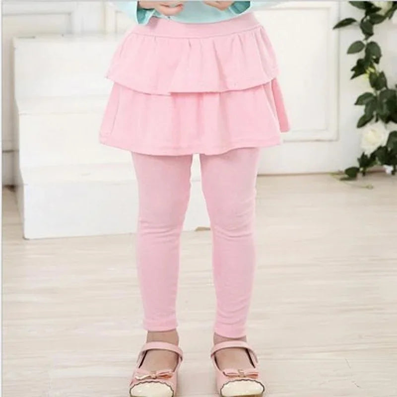 Girls Leggings with Skirt Overlay