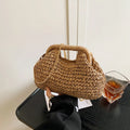 Women's Retro Woven Straw Clutch
