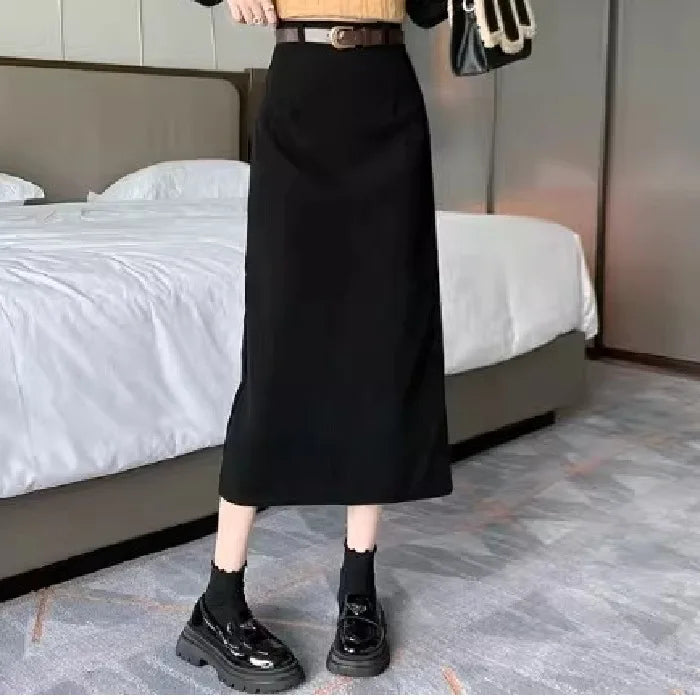 Corduroy Wraparound Midi Skirt