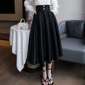 Women's Black High-Waist Midi Skirt