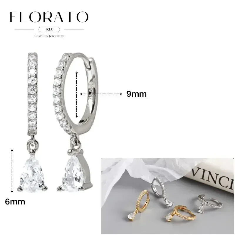Sterling Silver Butterfly Pendant Hoop Earrings