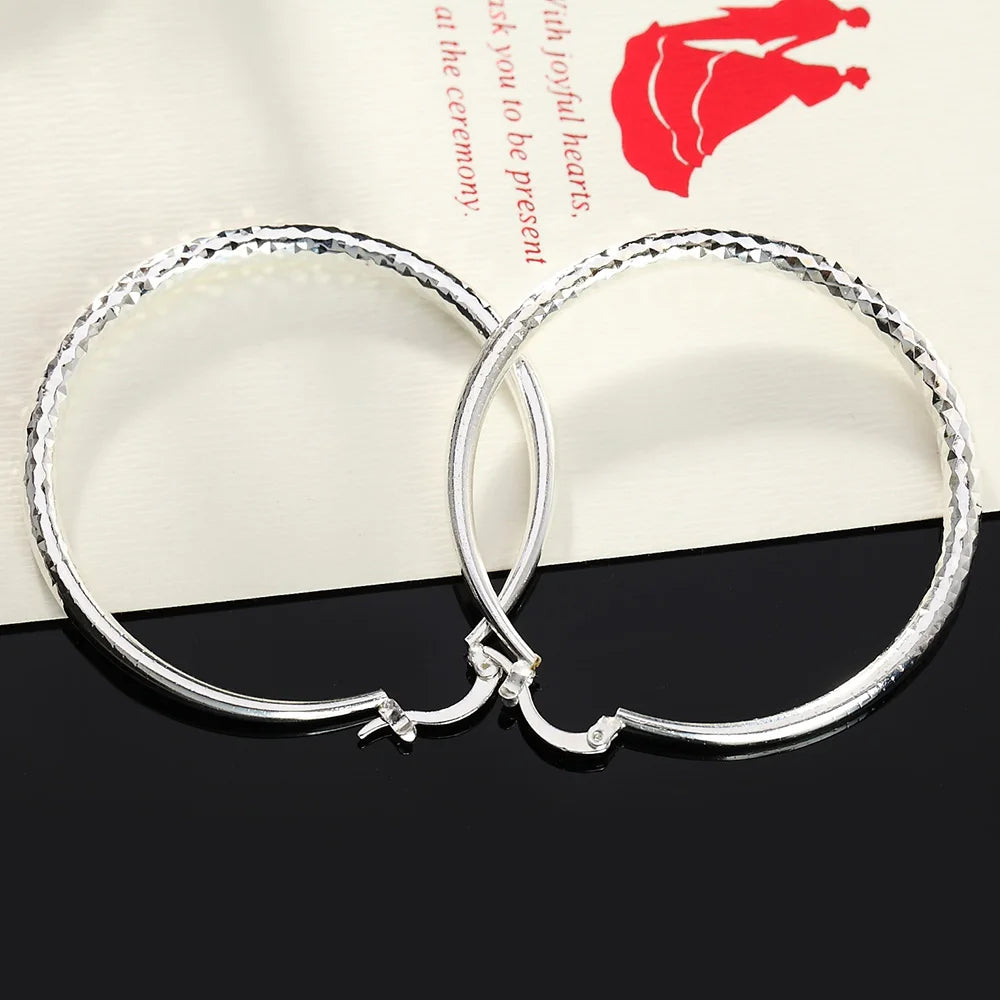Women's 925 Sterling Silver Circle Hoop Earrings