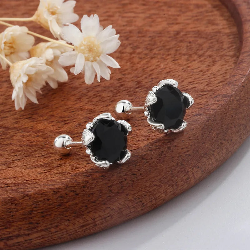 Sterling Silver Hollow Butterfly Stud Earrings