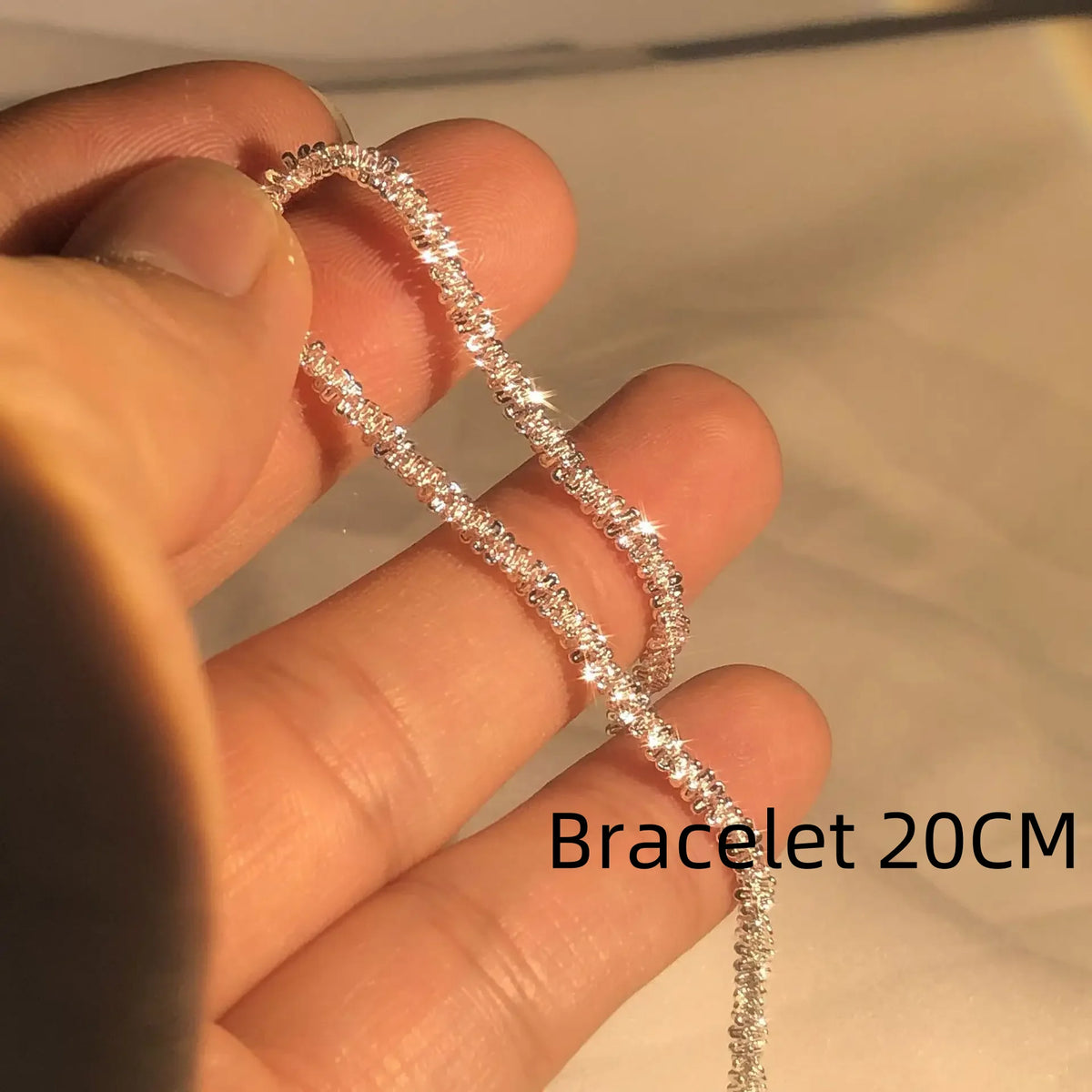 Sterling Silver Sparkling Collarbone Necklace