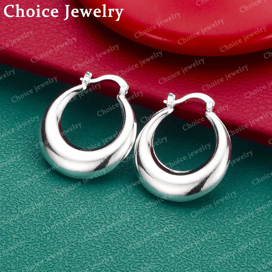 Women's 30mm Sterling Silver Hoop Earrings