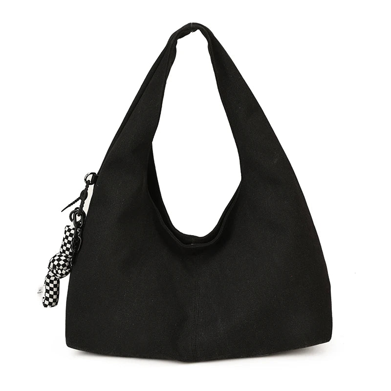 Women's Solid-Color Canvas Shopper Tote