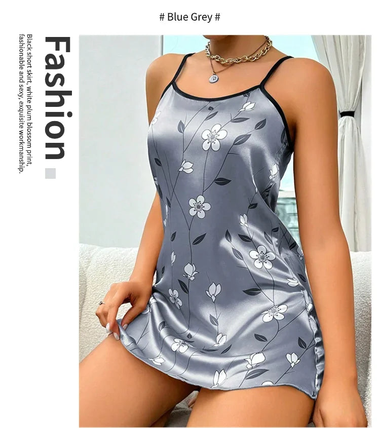 Young Women's Floral Satin Nightgown