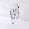 Sterling Silver Double-Layer Tassel Hoop Earrings