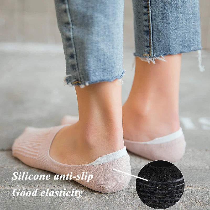 Women's Cotton Slipper Socks, 5-Pack