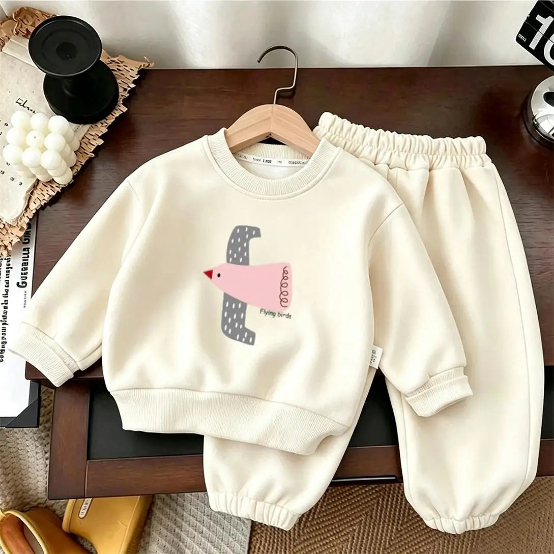 Kids' Animal Print Two-Piece Sweatsuit Set
