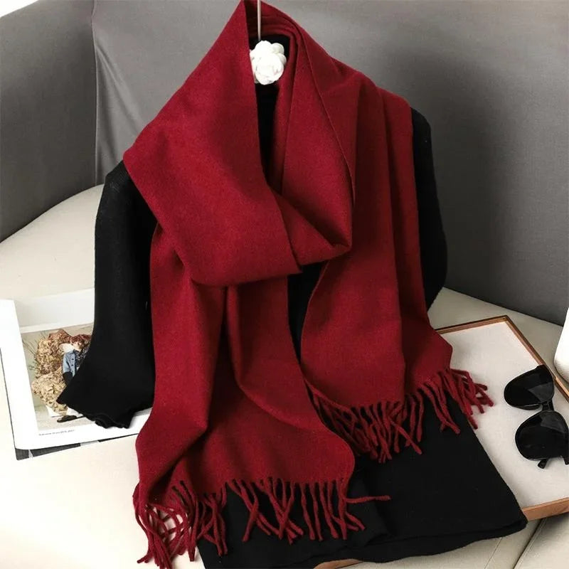 Women's Soft Pashmina Scarf with Tassels