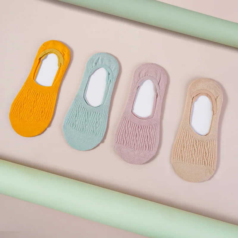 Women's Cotton Slipper Socks, 5-Pack