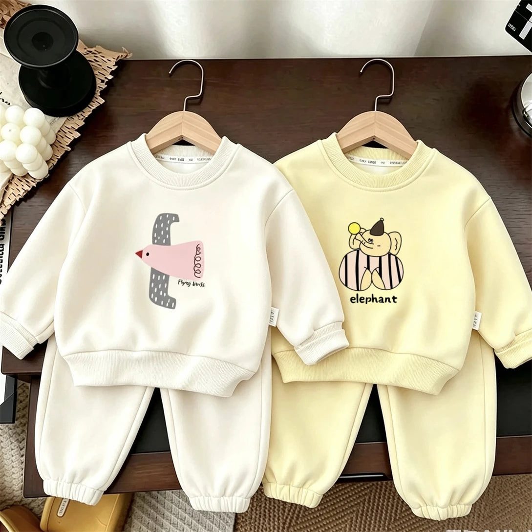 Kids' Animal Print Two-Piece Sweatsuit Set