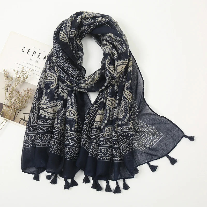 Aztec Floral Tassel Shawl Wrap