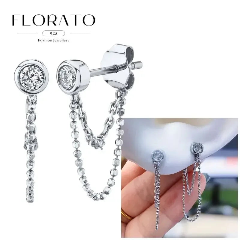 Sterling Silver Butterfly Pendant Hoop Earrings