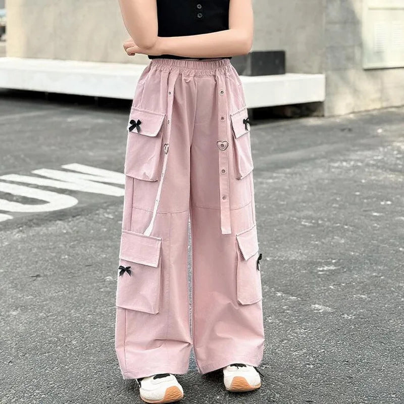 Girls' Cargo Pants with Side Pockets