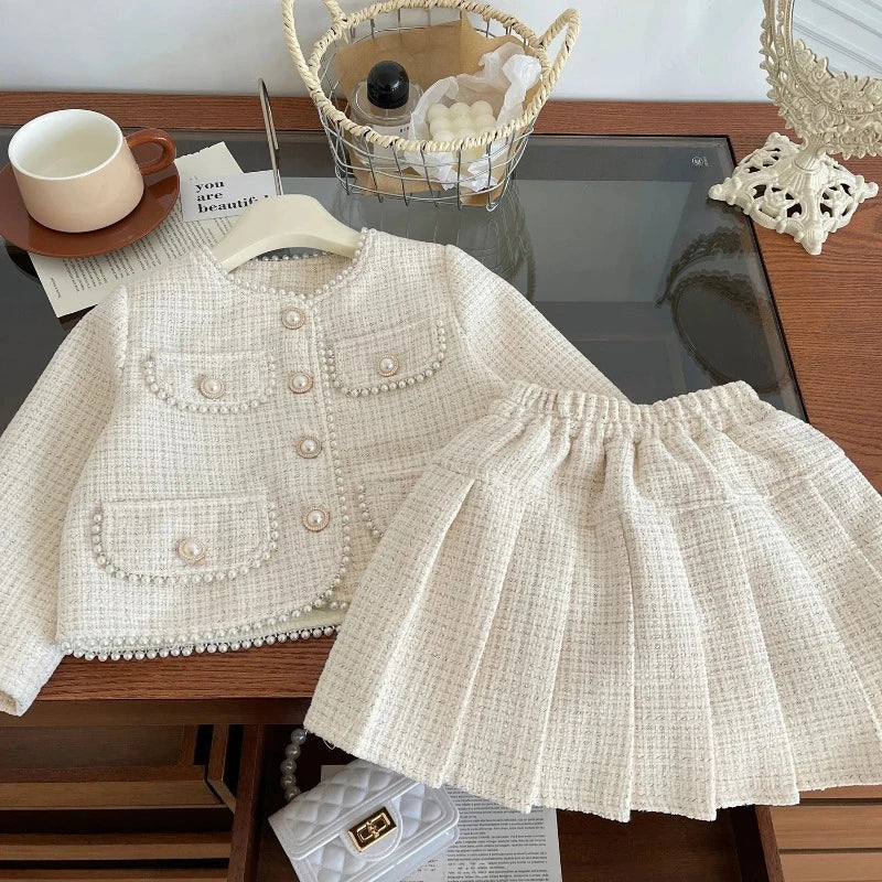 Teen Tweed Two-Piece Skirt Set