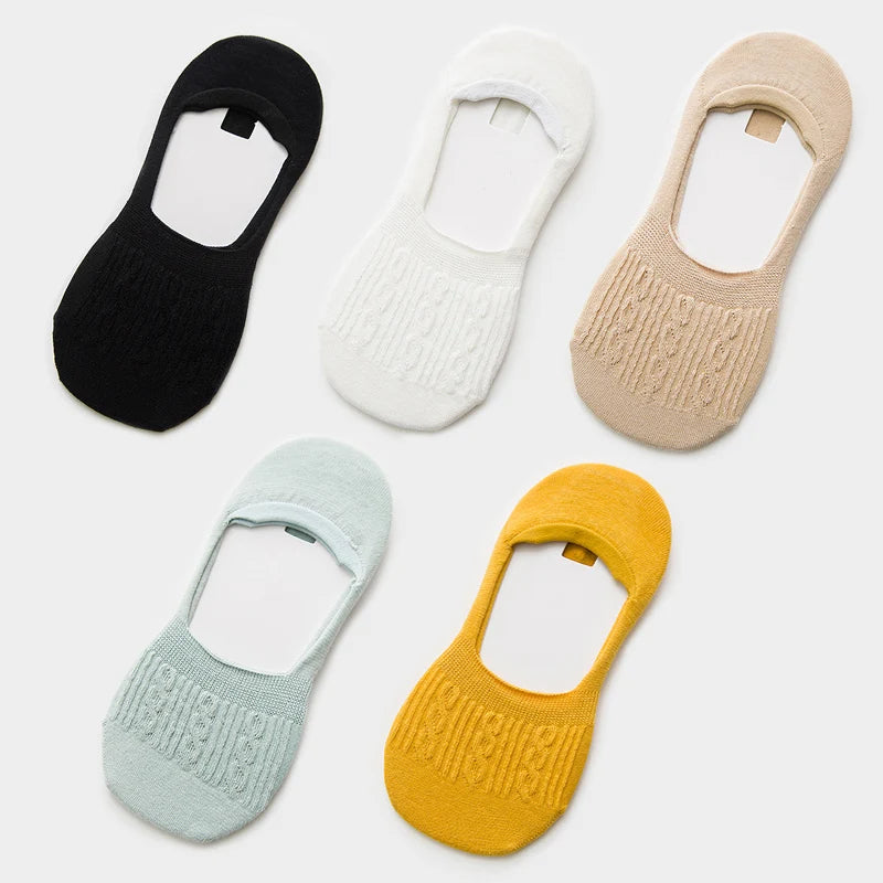 Women's Cotton Slipper Socks, 5-Pack