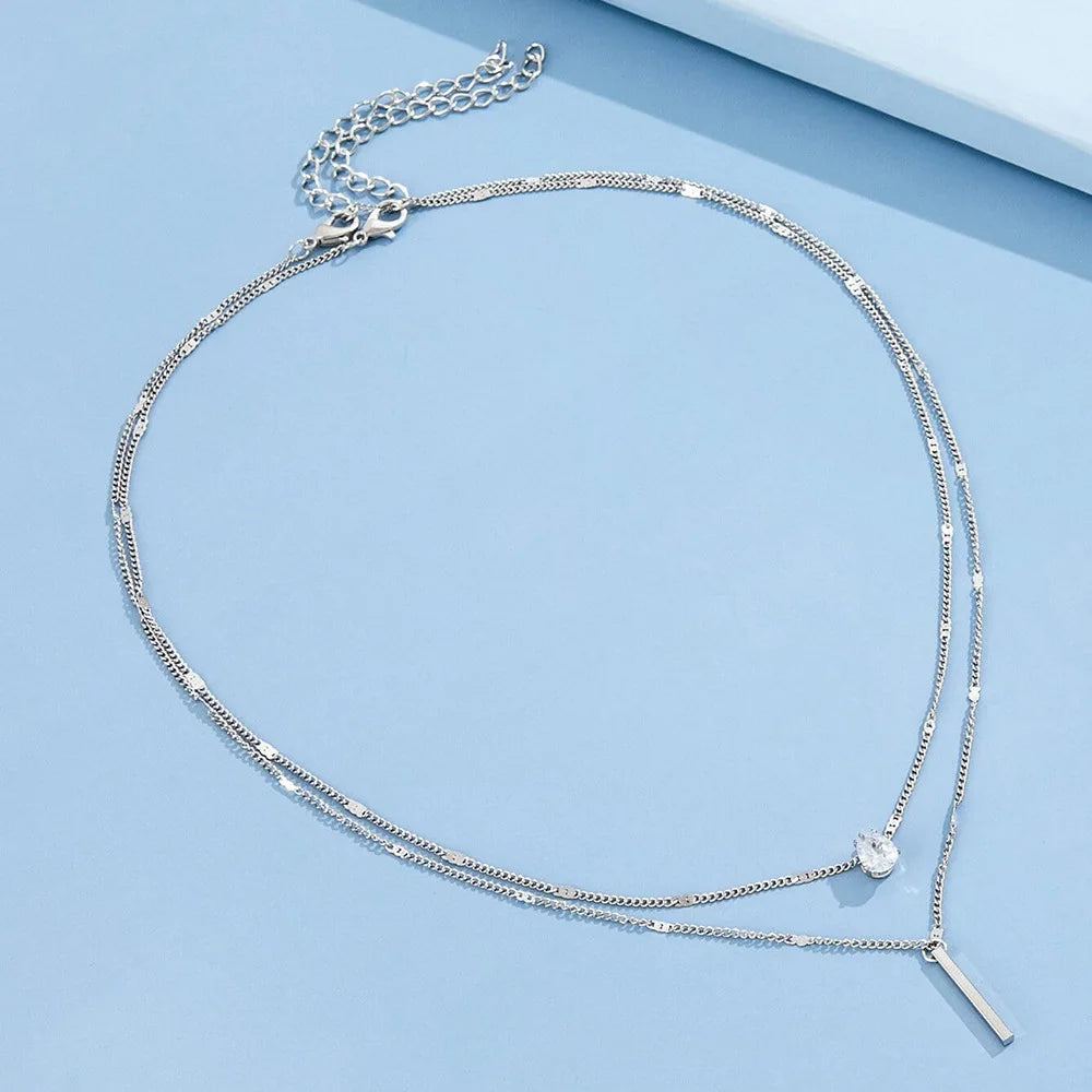 Women's Multilayer Zircon Choker Necklace