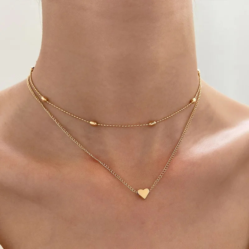 Women's Minimalist Heart Pendant Necklace
