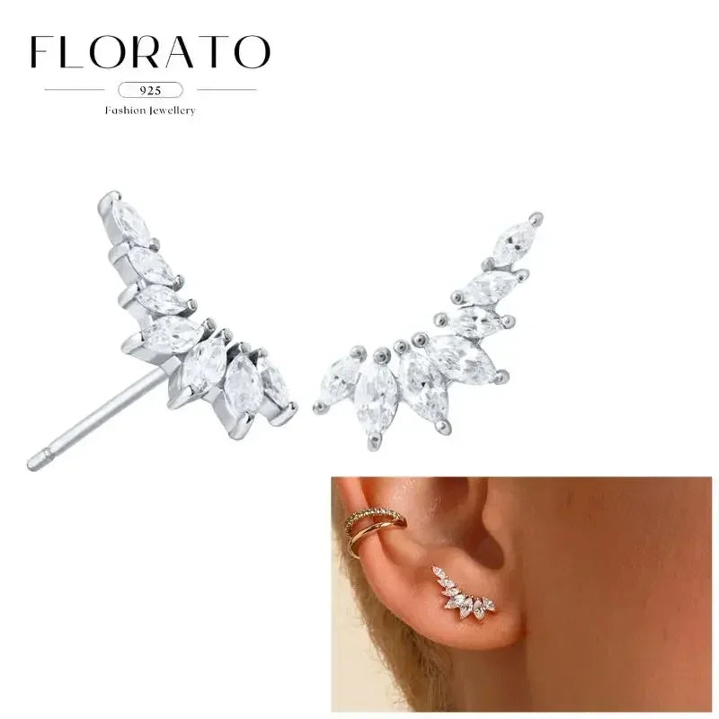 Sterling Silver Butterfly Pendant Hoop Earrings