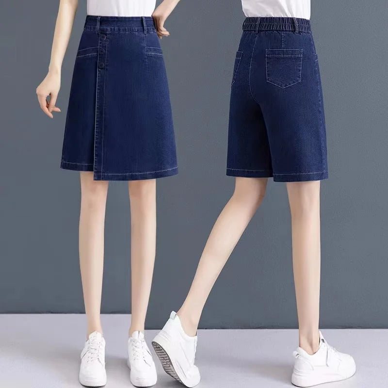 Women's High-Waist Wide-Leg Cropped Jeans