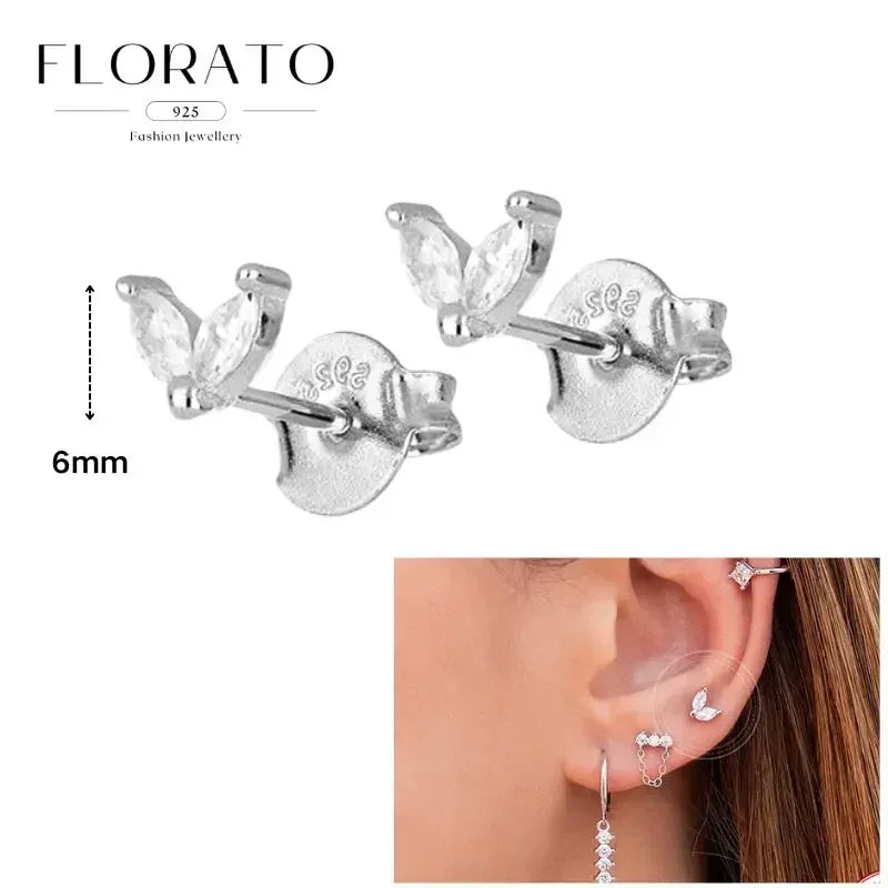 Sterling Silver Butterfly Pendant Hoop Earrings