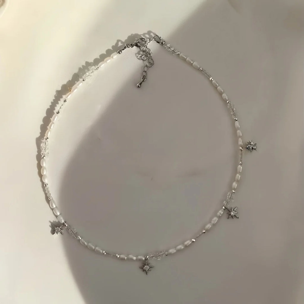 Women's Minimalist Pearl Tassel Necklace