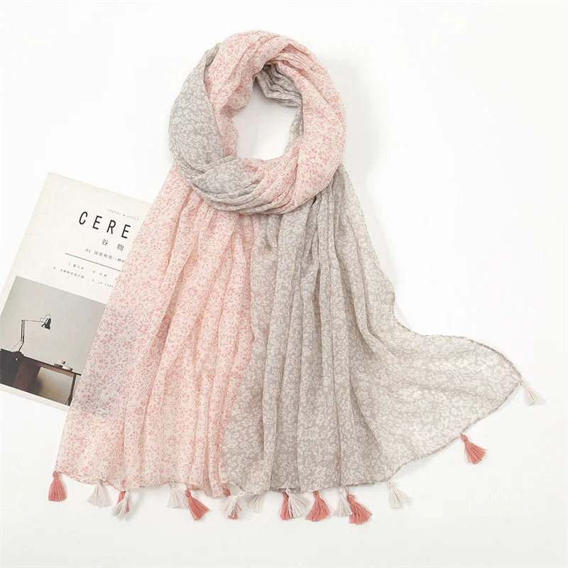 Aztec Floral Tassel Shawl Wrap