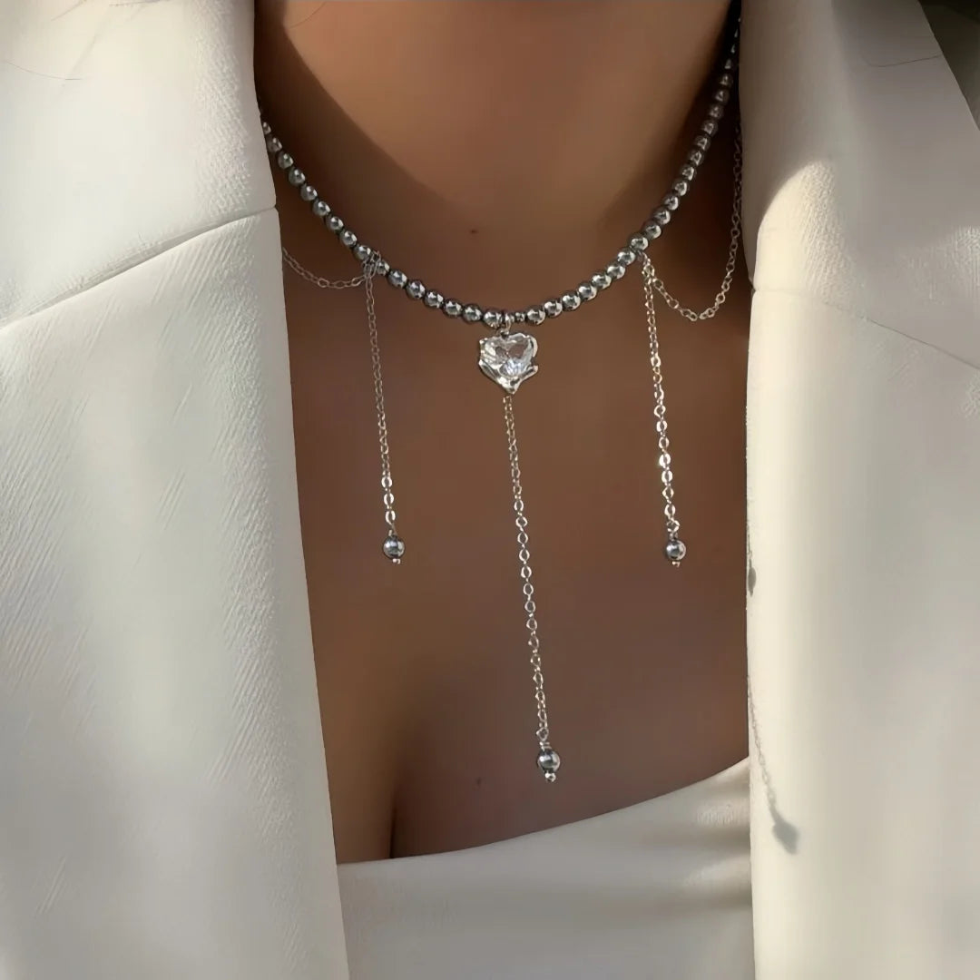 Women's Minimalist Pearl Tassel Necklace