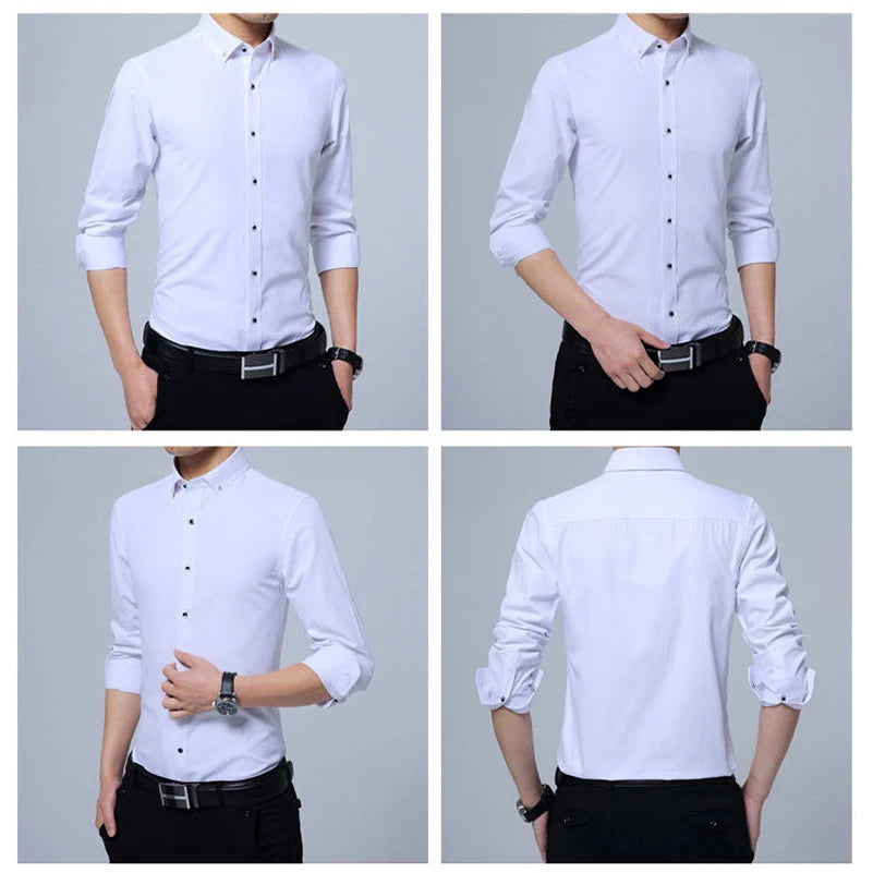 Men's Solid Blue Button-Down Shirt