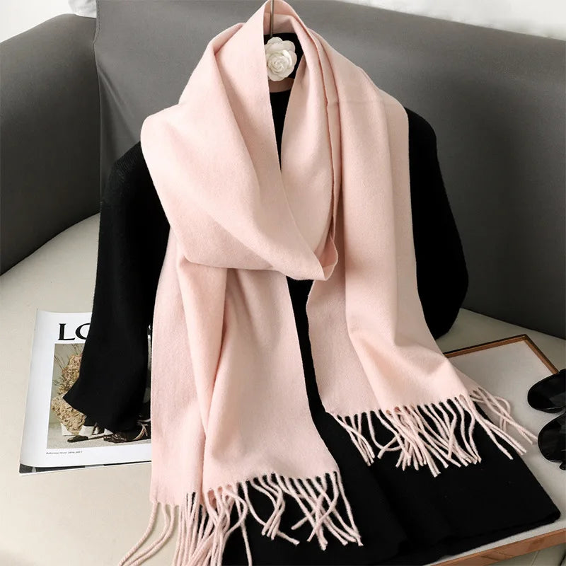 Women's Soft Pashmina Scarf with Tassels