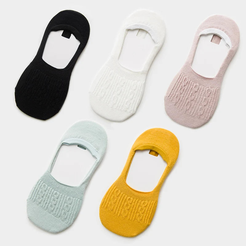 Women's Cotton Slipper Socks, 5-Pack