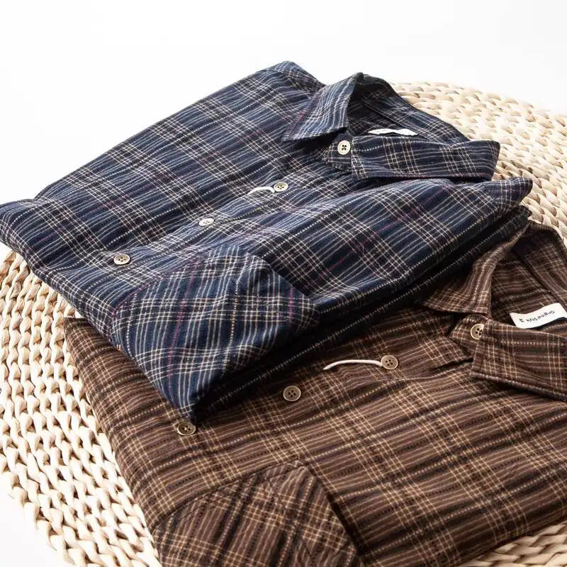 Men's Washed Cotton Plaid Shirt