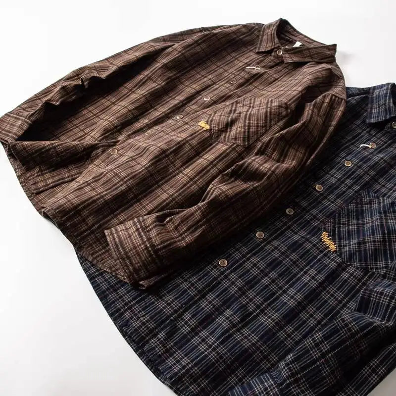 Men's Washed Cotton Plaid Shirt