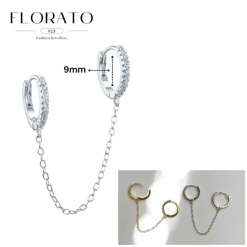 Sterling Silver Butterfly Pendant Hoop Earrings