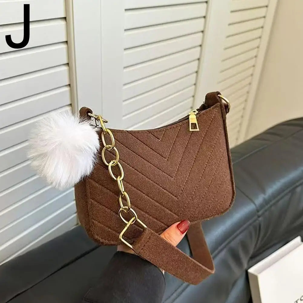 Women's Mini Felt Saddle Bag