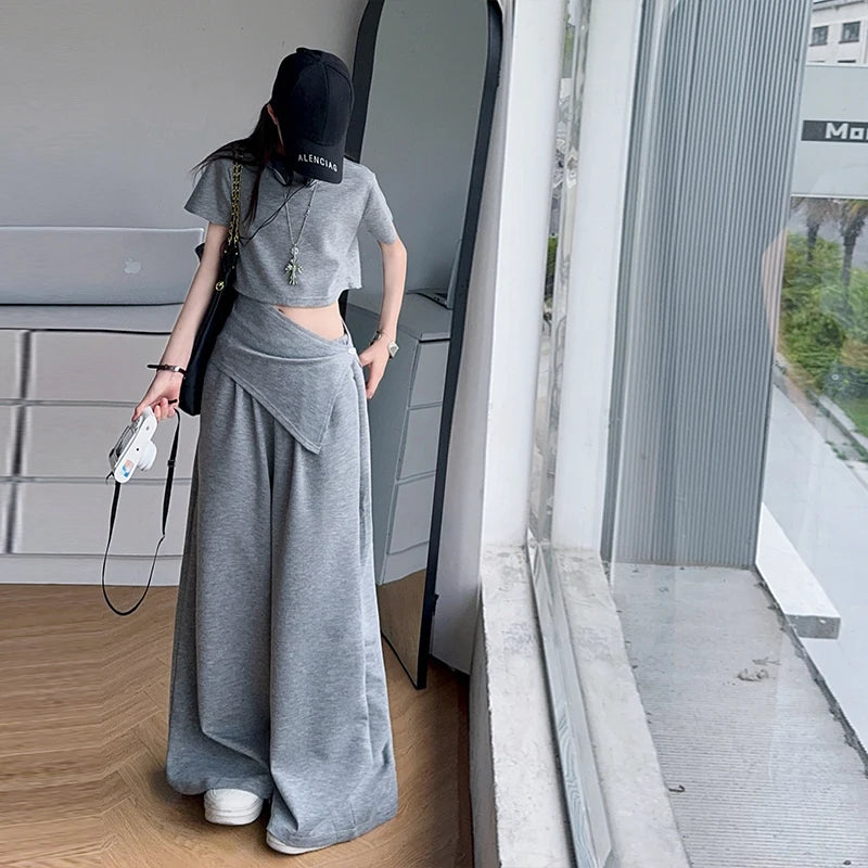 Girls' Crop Top & Pants Two-Piece Set