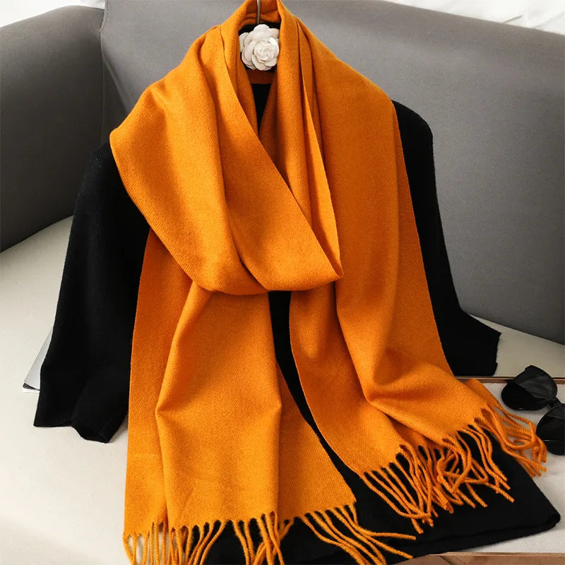 Women's Soft Pashmina Scarf with Tassels