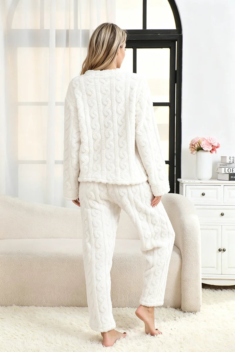 Women's Coral Velvet Thermal Pajama Set