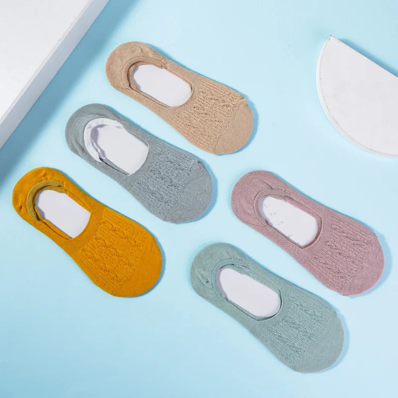 Women's Cotton Slipper Socks, 5-Pack