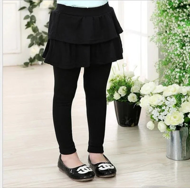 Girls Leggings with Skirt Overlay
