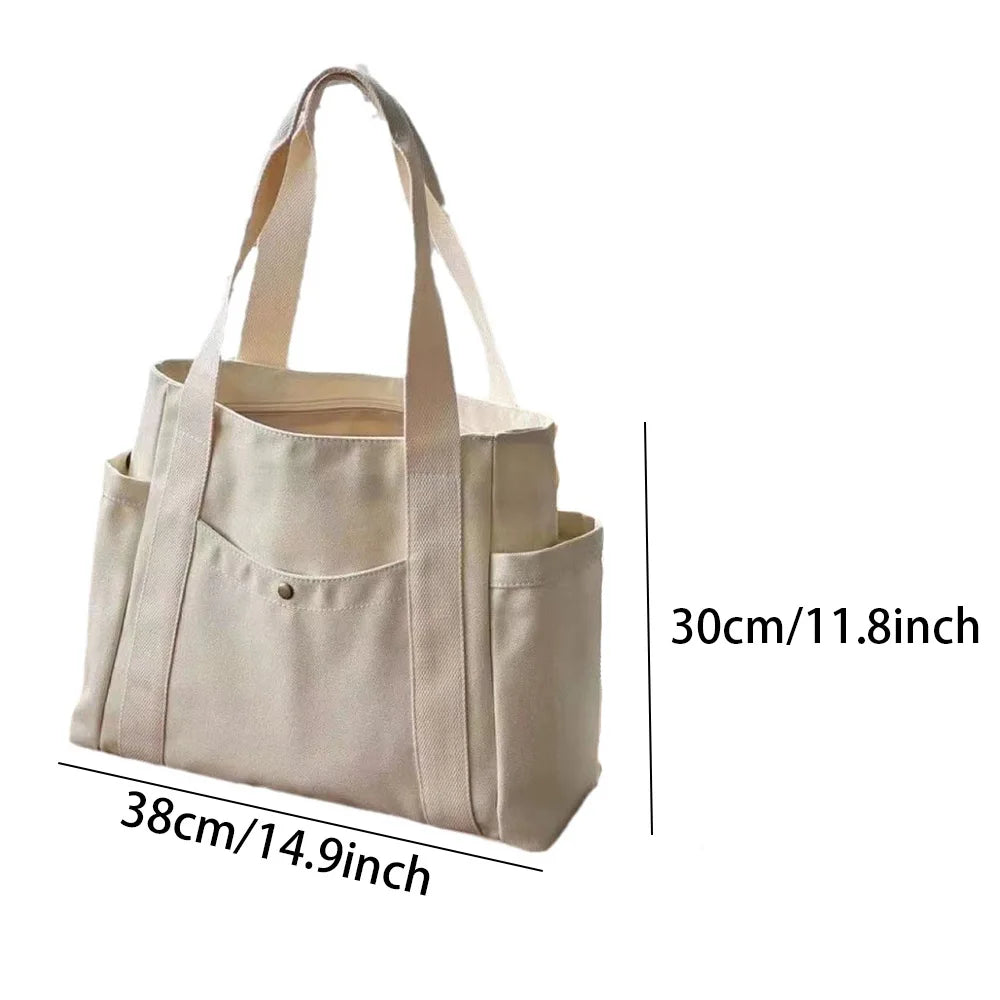 Large Canvas Tote Bag for Work and School