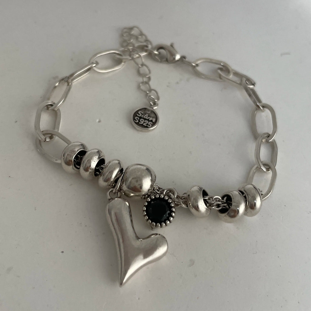 Sterling Silver Heart Chain Bracelet