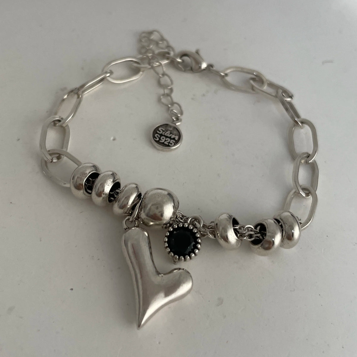 Sterling Silver Heart Chain Bracelet