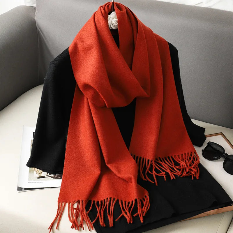 Women's Soft Pashmina Scarf with Tassels