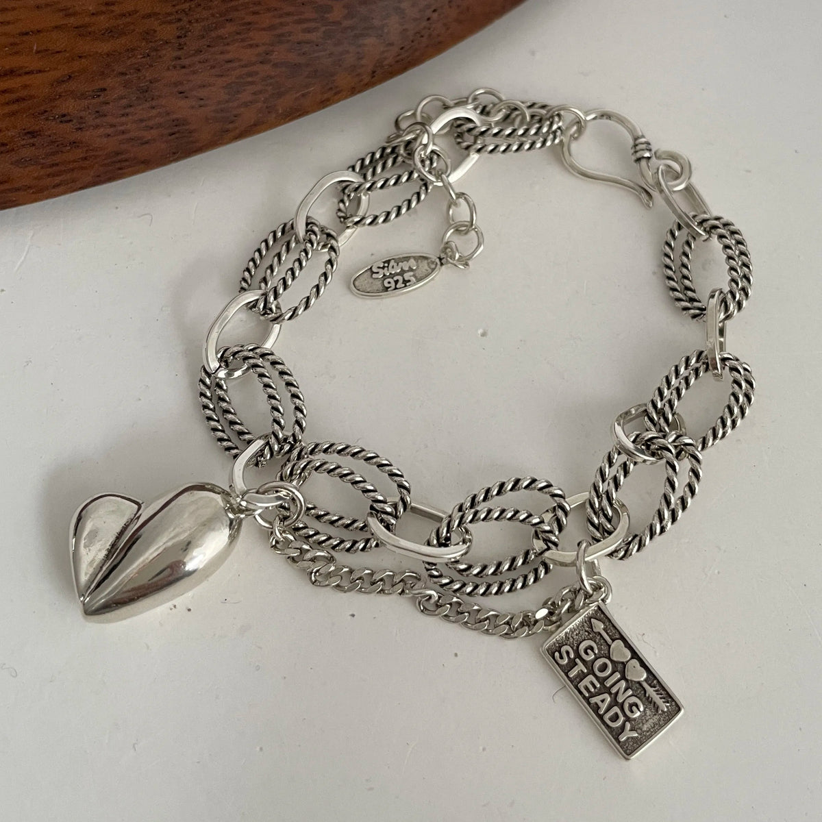Sterling Silver Heart Chain Bracelet